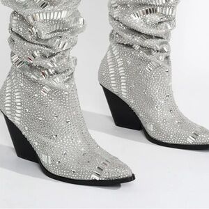 Cape Robbin Silver Embellished Heeled Boots